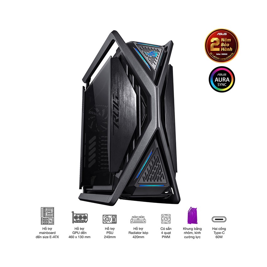 VỎ CASE ASUS ROG HYPERION GR701  (FULL TOWER / MÀU ĐEN )