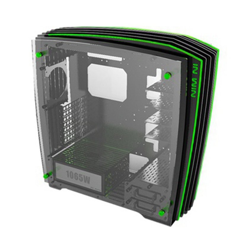 VỎ CASE IN-WIN H-FRAME GREEN 2.0 + SII-1065W - 30TH ANNIVERSARY PREMIUM SIGNATURE COMBO FULL-TOWER ĐEN/XANH LÁ