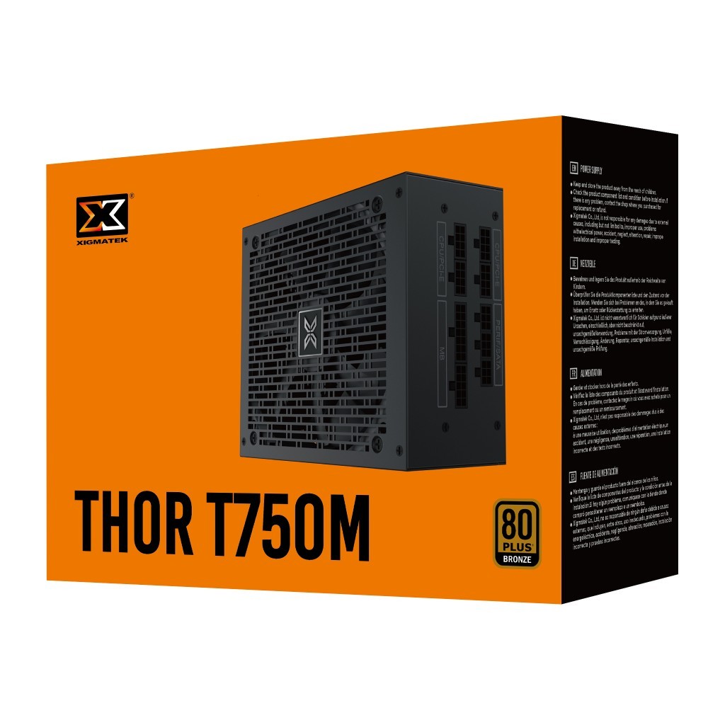 XIGMATEK THOR T750M 750W (EN40344) - 80PLUS BRONZE, FULL MODULAR, 100% CÁP DẸT ĐEN