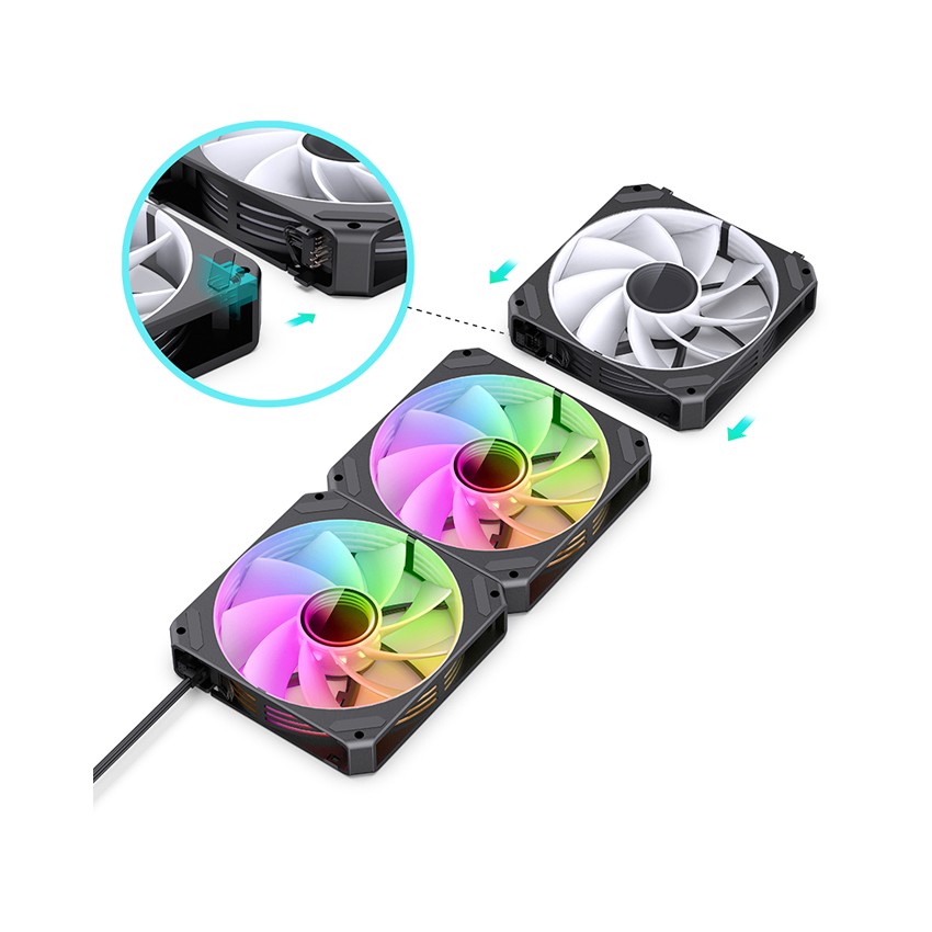 FAN CASE TẢN NHIỆT JONSBO ZG-120BR BLACK (3IN1/ FAN ĐẢO NGƯỢC/ GHÉP NỐI KHÔNG DÂY)