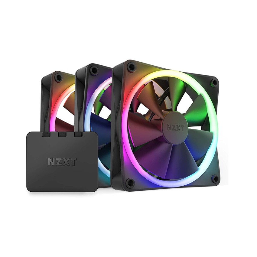 FAN CASE TẢN NHIỆT NZXT F120 RGB KÈM ĐIỀU KHIỂN - 120MM RGB BLACK(TRIPLE STARTER)